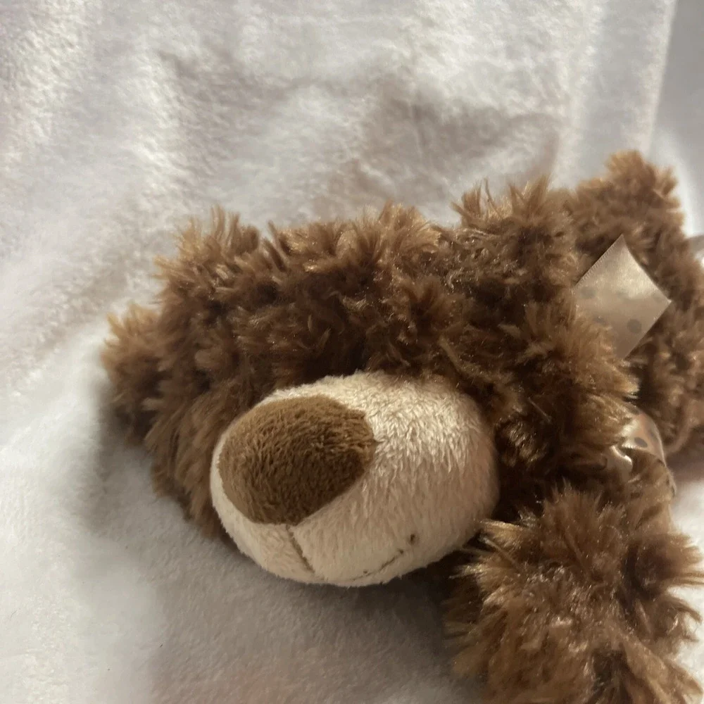 Ganz Plush Brown Teddy Bear Polka Dot Bow Stuffed Animal‎ Toy